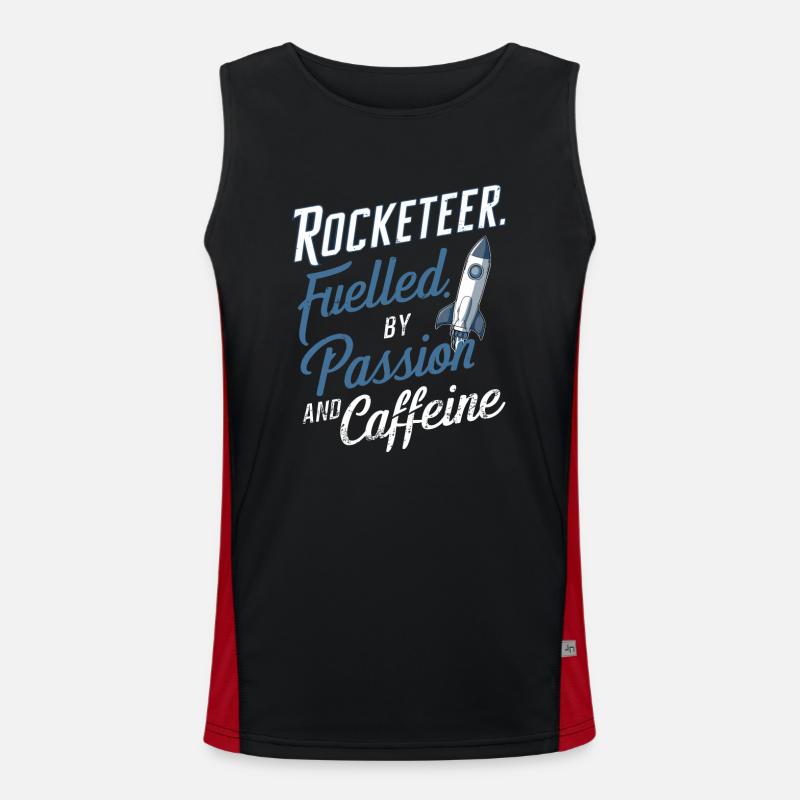 Model Rocket Builder - Men's Functional Contrast Tank Top  - black/red