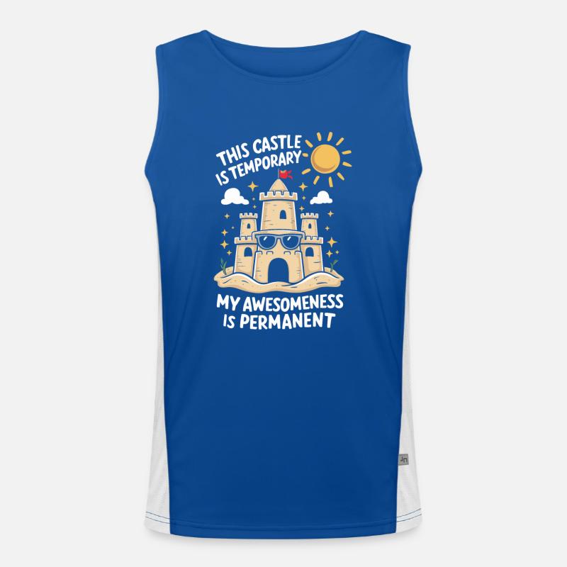Creative Sandcastles Art on the Beach | Sculptures Men's Functional Contrast Tank Top 