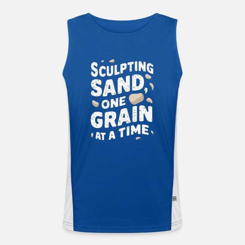 Professionelle Sandbildhauer Am Strand Bei Der Funktionelles Kontrast-Tank Top für Männer 