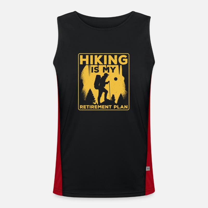 Hiking Is My Retirement Plan Hiker Mountain Funktionelles Kontrast-Tank Top für Männer 