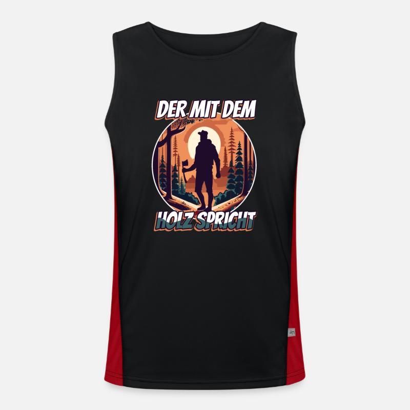 Der mit dem Holz spricht Funktionelles Kontrast-Tank Top für Männer 