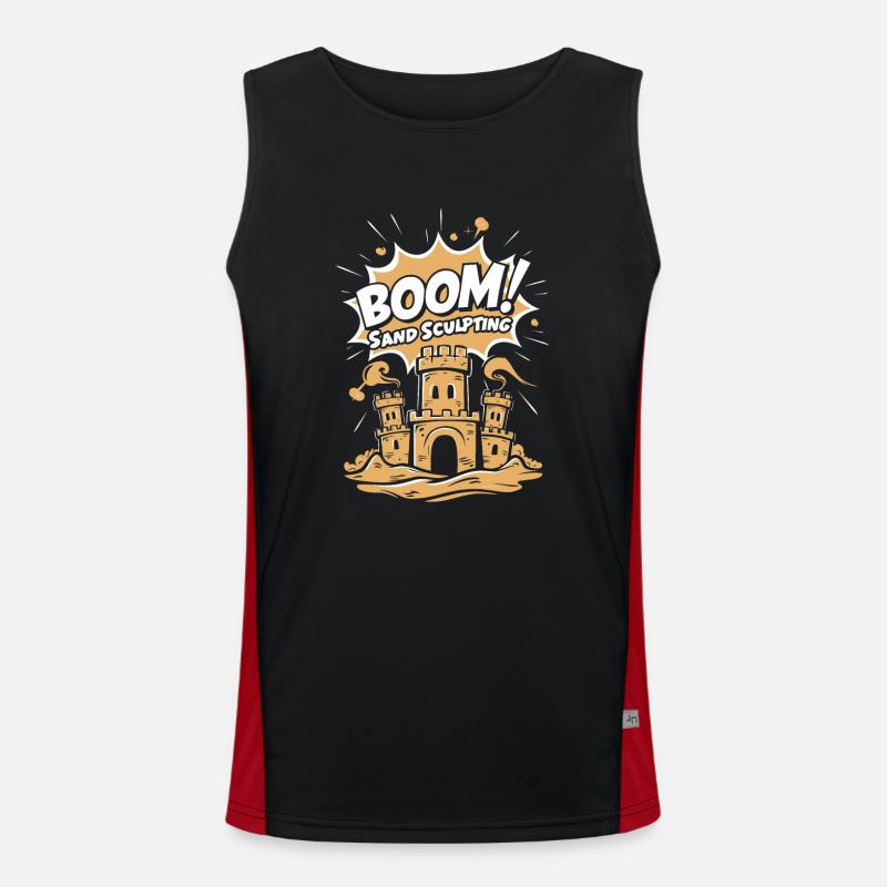 Professionelle Sandbildhauer Am Strand Bei Der Funktionelles Kontrast-Tank Top für Männer 