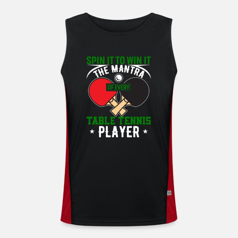Spin it to win it - the mantra of every table tenn Men's Functional Contrast Tank Top 