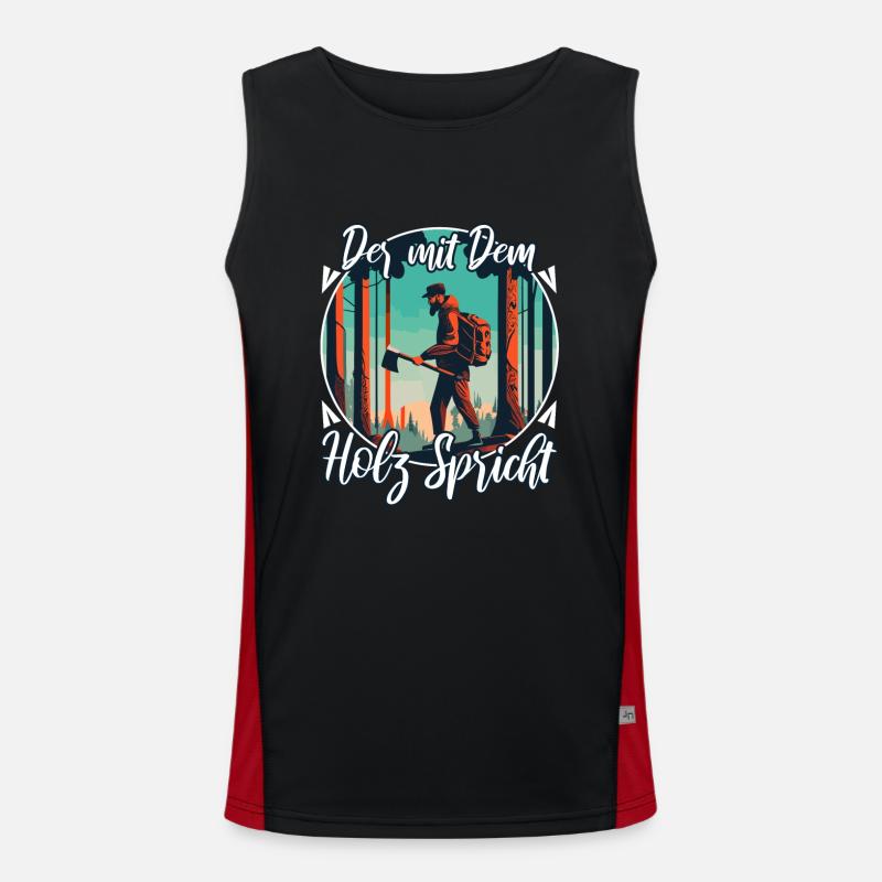 Der mit dem Holz spricht Funktionelles Kontrast-Tank Top für Männer 