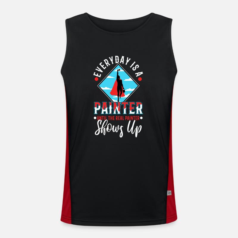 Everybody is a painter until the real painter Funktionelles Kontrast-Tank Top für Männer 