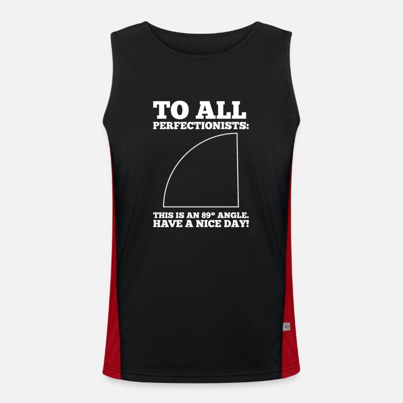 89° Winkel Perfektionisten' Nightmare Math Humor Funktionelles Kontrast-Tank Top für Männer 