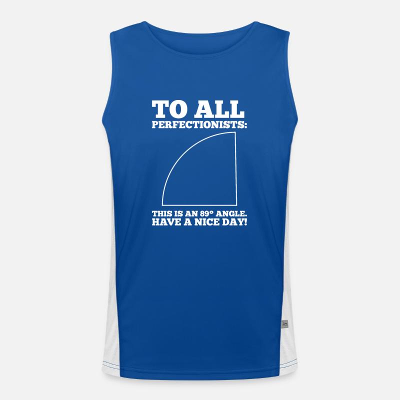 89° Winkel Perfektionisten' Nightmare Math Humor Funktionelles Kontrast-Tank Top für Männer 