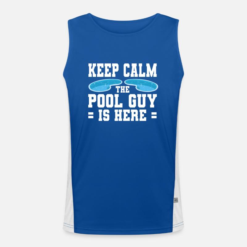 Pool Cleaner Keep Calm The Pool Guy Is Here Funktionelles Kontrast-Tank Top für Männer 