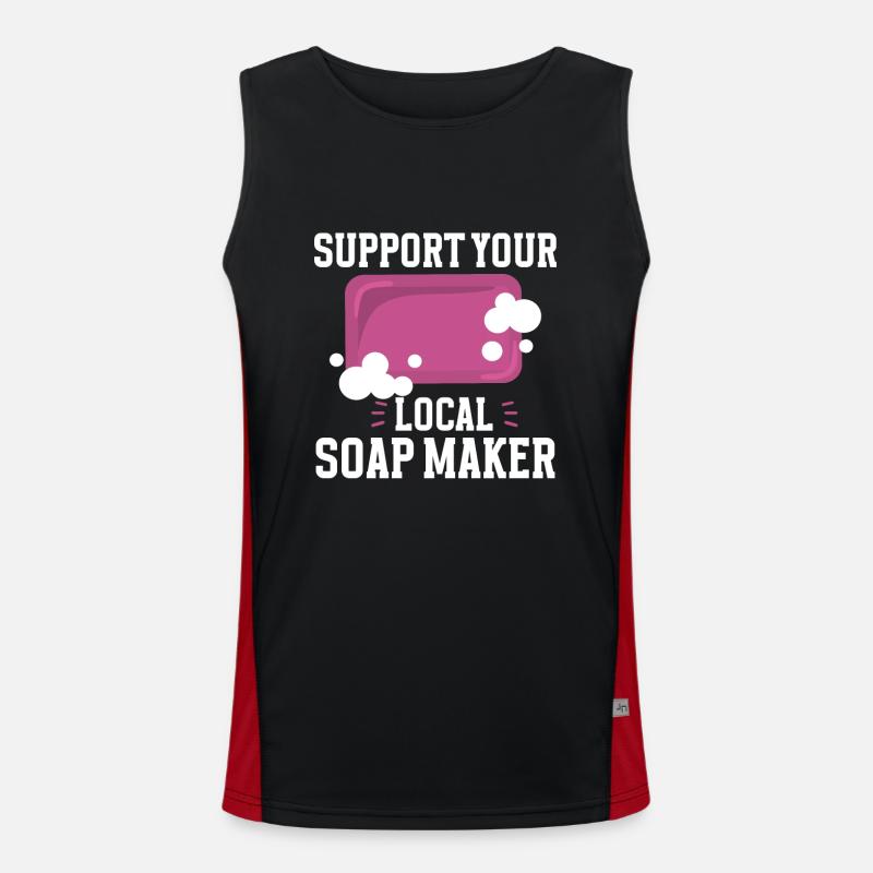 Soap Making Soap Maker - Men's Functional Contrast Tank Top - black/red