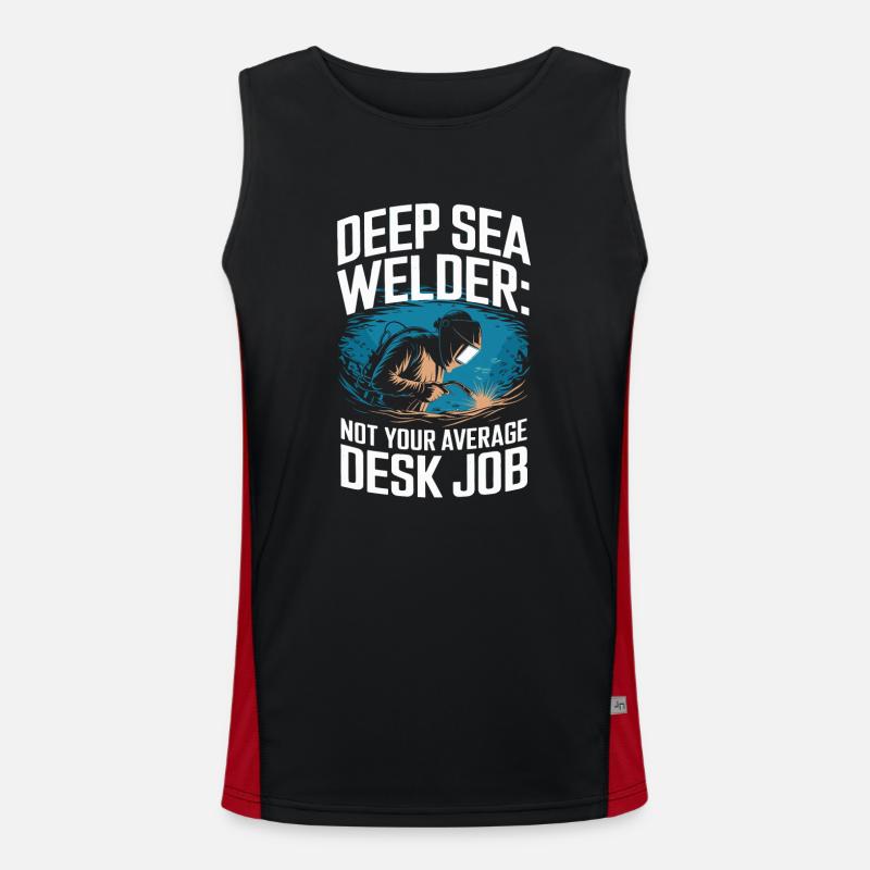 Underwater Welding Marine Diver Professions Men's Functional Contrast Tank Top 