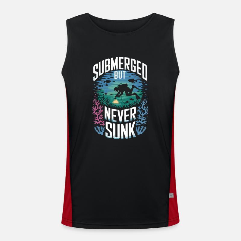 Underwater Welding Marine Diver Professions Men's Functional Contrast Tank Top 