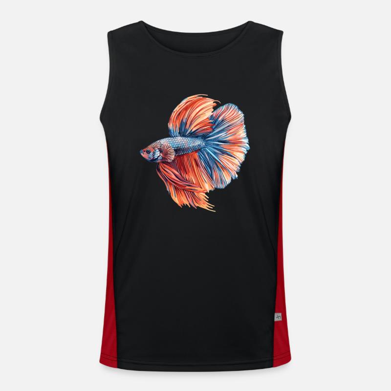 Bettas Betta Fish Betta - Men's Functional Contrast Tank Top  - black/red