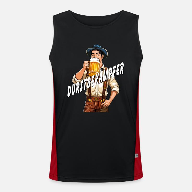 MANN Bier DURSTBEKÄMPFER Funktionelles Kontrast-Tank Top für Männer 