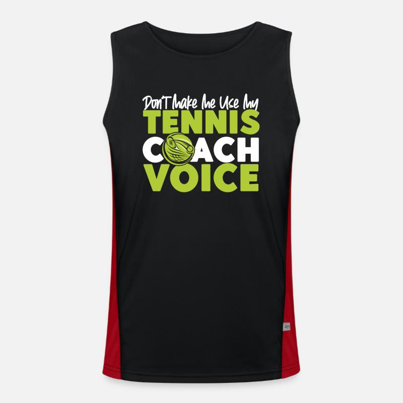 Funny Tennis Player Racket Coach Funktionelles Kontrast-Tank Top für Männer 