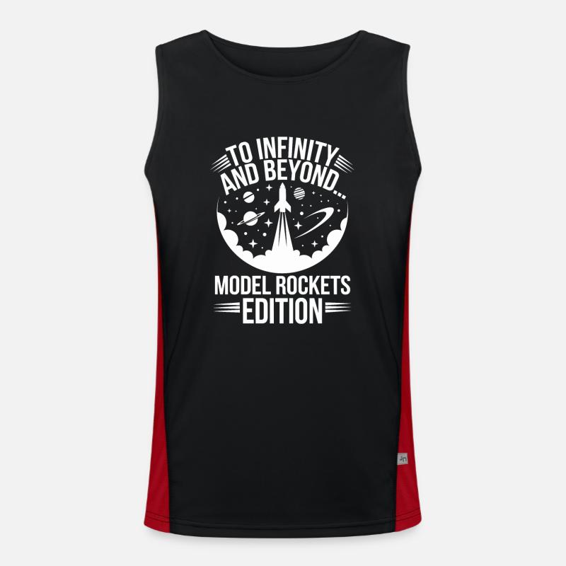 Rocket Launch Day for Model Rocket Enthusiasts Men's Functional Contrast Tank Top 
