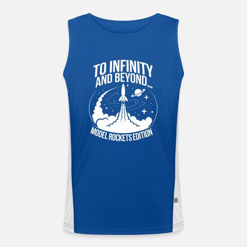 Rocket Launch Day for Model Rocket Enthusiasts Men's Functional Contrast Tank Top 
