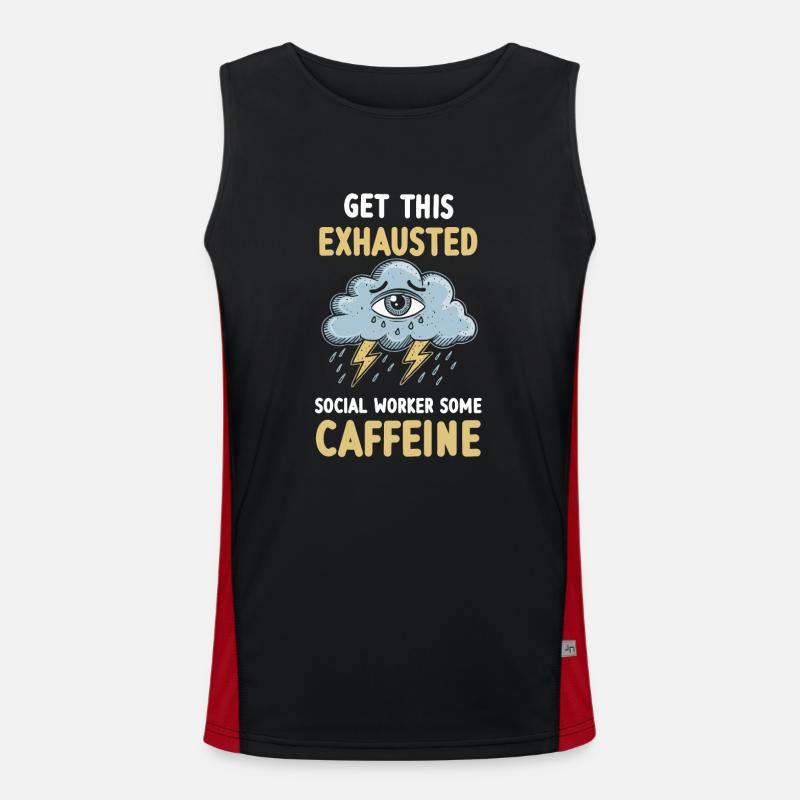 Erschöpfung und Burnout Überarbeiteter Funktionelles Kontrast-Tank Top für Männer 