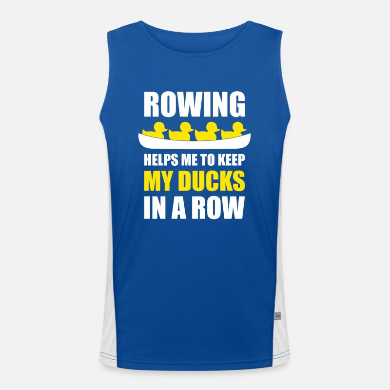 Rowing Rubberducks Funny Rowing Men's Functional Contrast Tank Top 