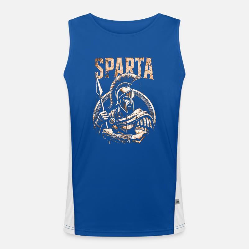 Sparta Warriors Ancient Greece Men's Functional Contrast Tank Top 