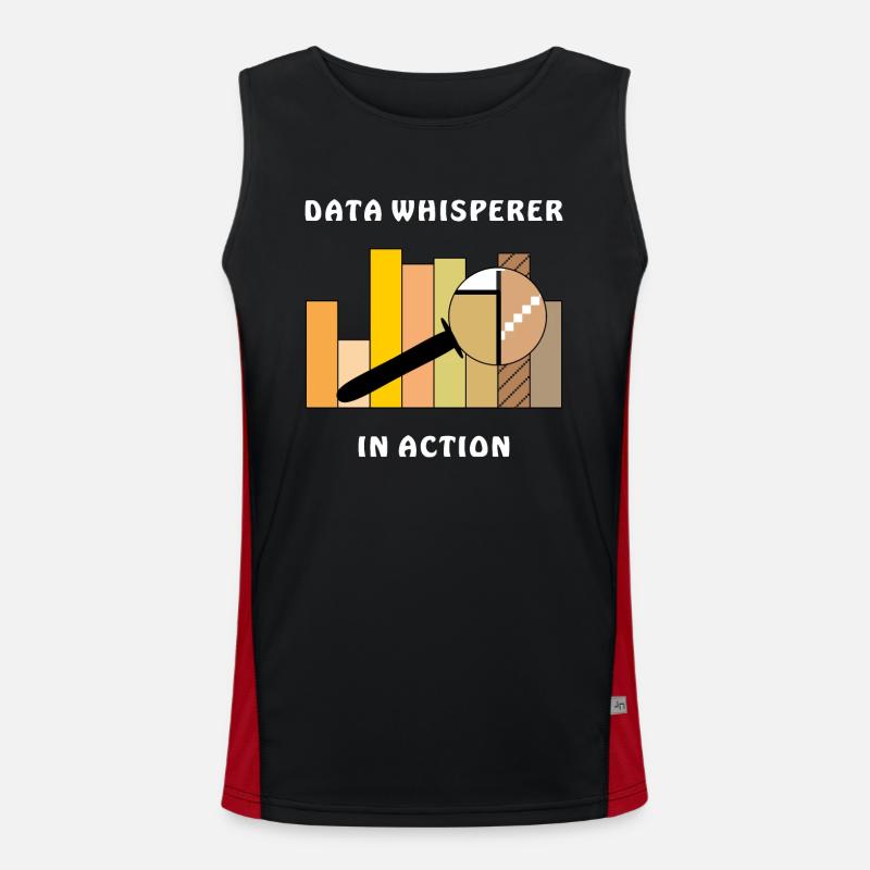 DATA WHISPERER IN ACTION - Men's Functional Contrast Tank Top - black/red