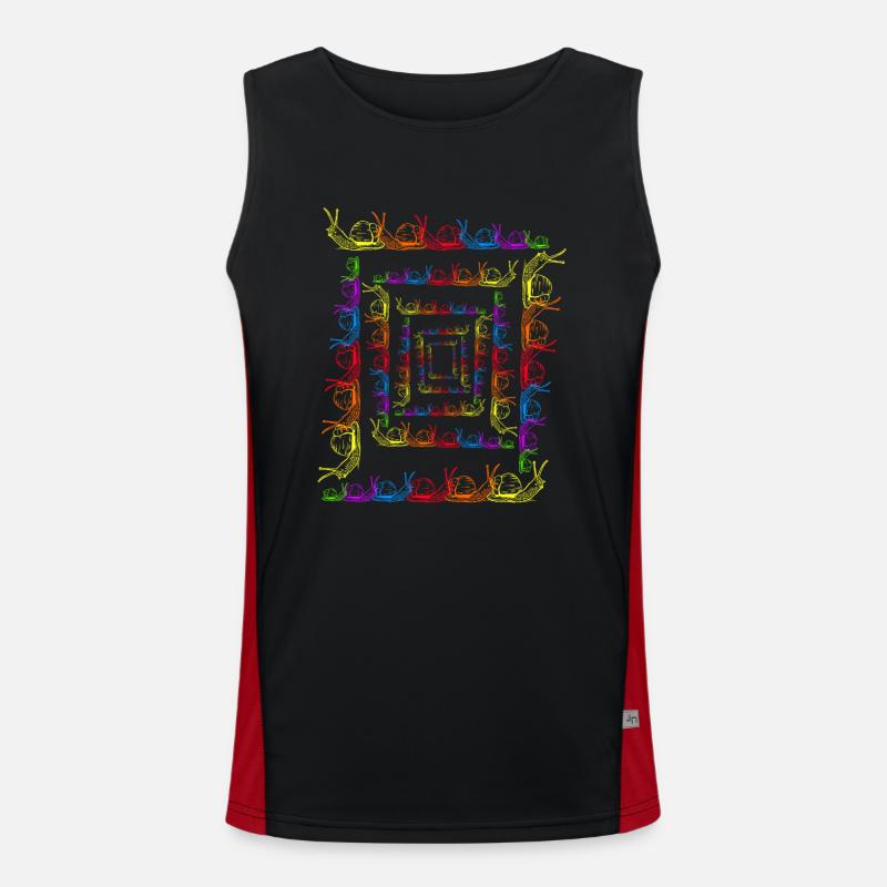 Rainbow Snails LGBT Snail Shell Men's Functional Contrast Tank Top 