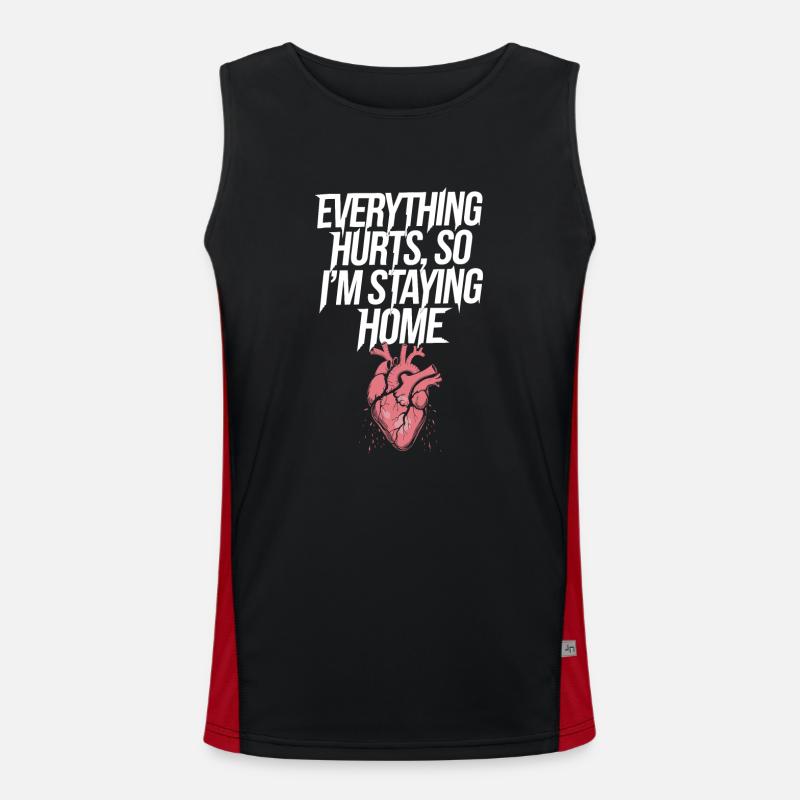 Introversion Alternative style Emotional - Men's Functional Contrast Tank Top - black/red