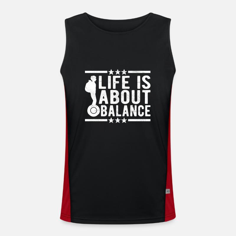 EUC Monowheel - Men's Functional Contrast Tank Top - black/red