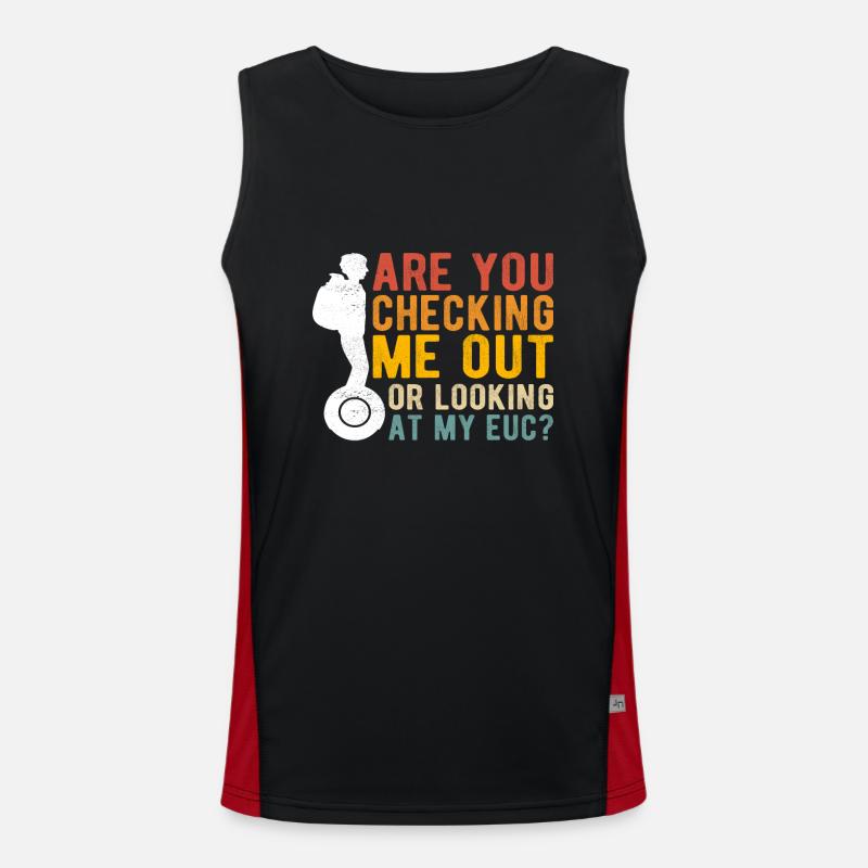EUC Monowheel - Men's Functional Contrast Tank Top  - black/red