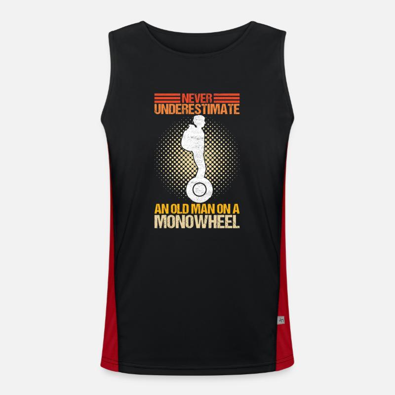 EUC Monowheel - Men's Functional Contrast Tank Top  - black/red