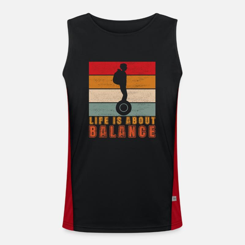 EUC Monowheel - Men's Functional Contrast Tank Top  - black/red