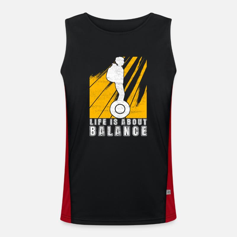 EUC Monowheel - Men's Functional Contrast Tank Top - black/red