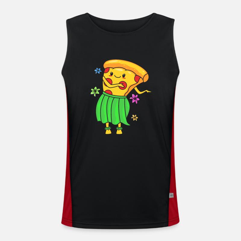 Pizza Hawaii Funktionelles Kontrast-Tank Top für Männer 