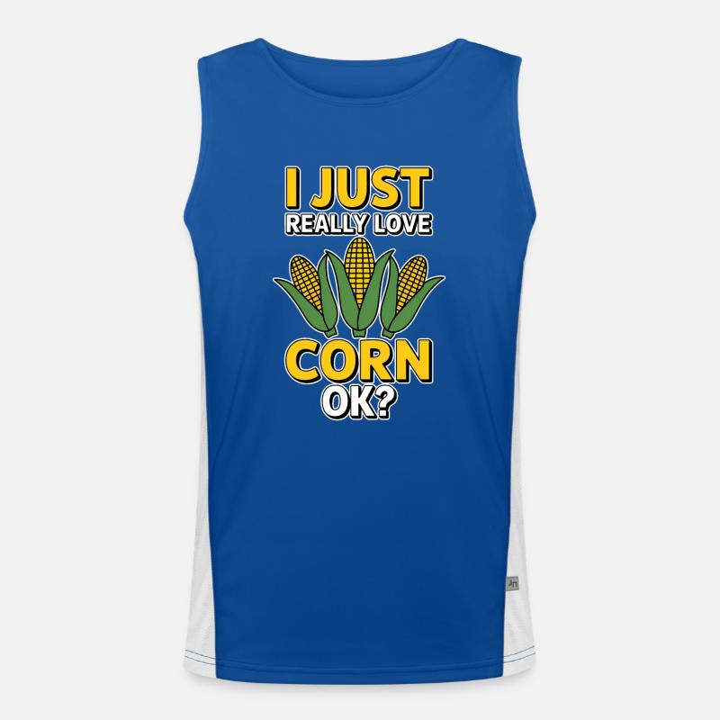 Corn on the cob saying corn funny corn on the cob gift Men's Functional Contrast Tank Top 
