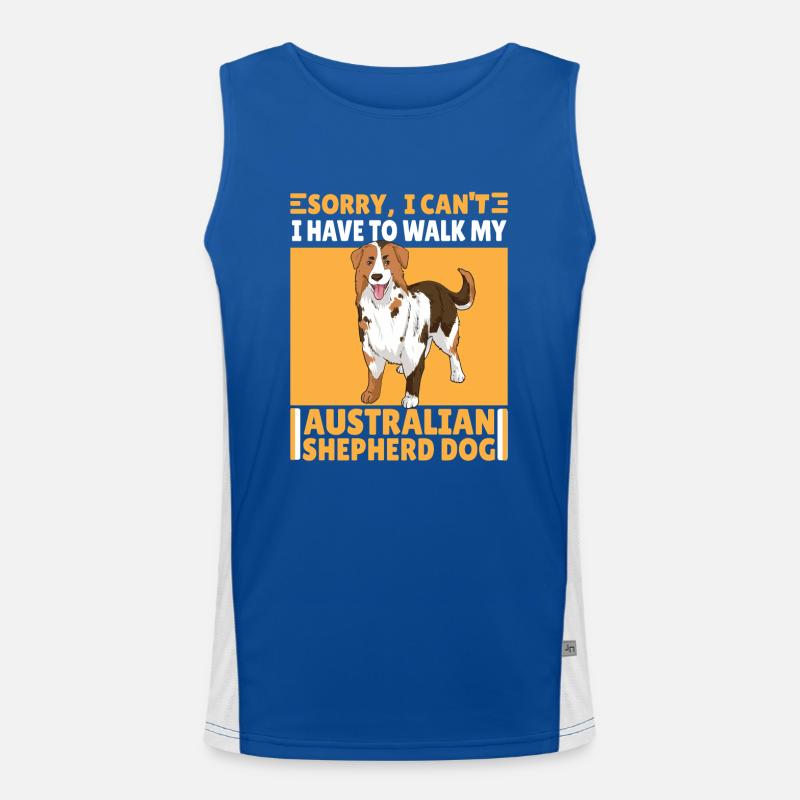 Funny Australian Shepherd Saying Gift Men's Functional Contrast Tank Top 