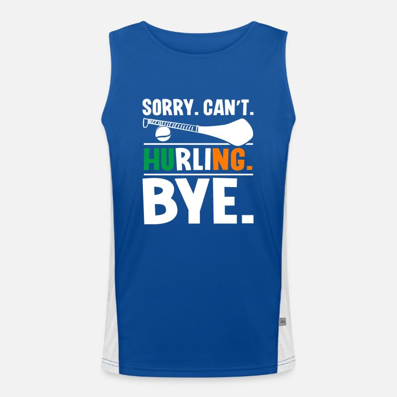 Sorry Can't Hurling Bye Funktionelles Kontrast-Tank Top für Männer 