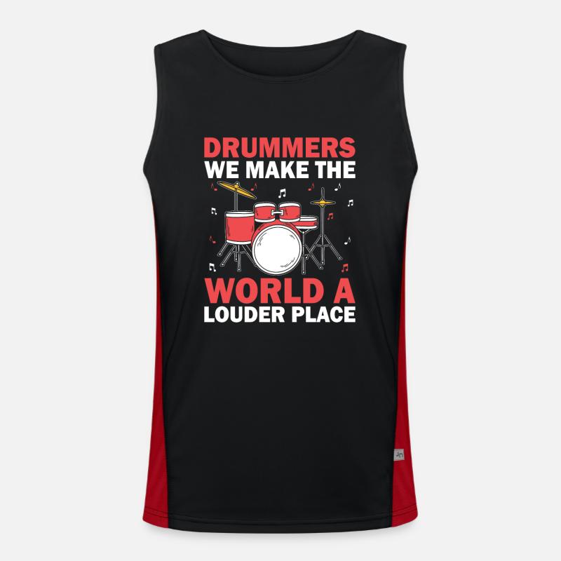 Drummers We Make The World A Louder Place Drummer Men's Functional Contrast Tank Top 