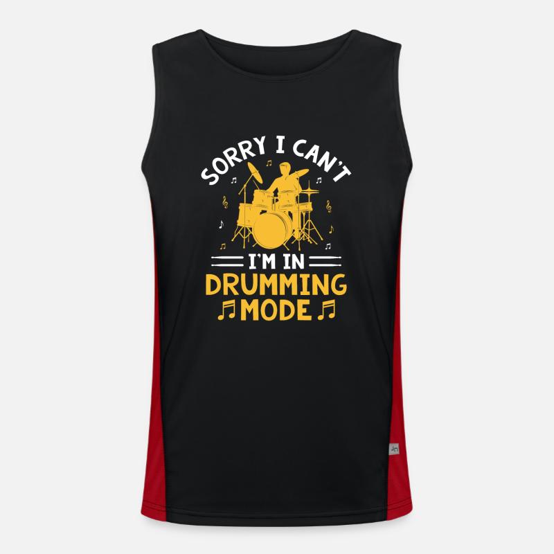Sorry I Can't I'm Drumming Mode Drum Drummer Funktionelles Kontrast-Tank Top für Männer 