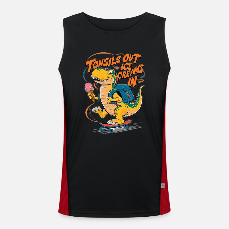 T-Rex Tonsils Out Ice Cream In Tonsillectomy Funktionelles Kontrast-Tank Top für Männer 