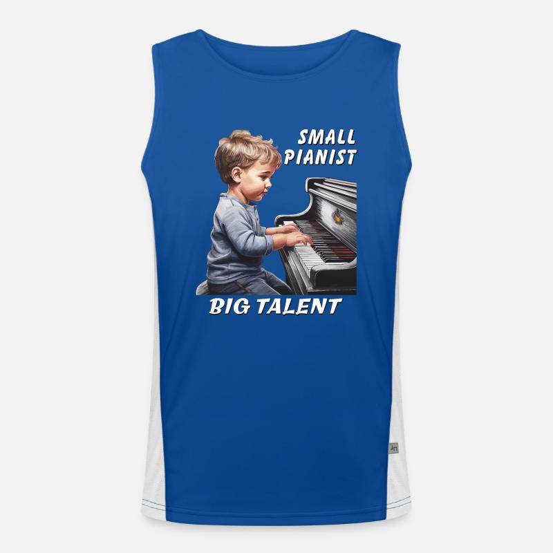 PIANO BOY SMALL PIANIST BIG TALENT Funktionelles Kontrast-Tank Top für Männer 