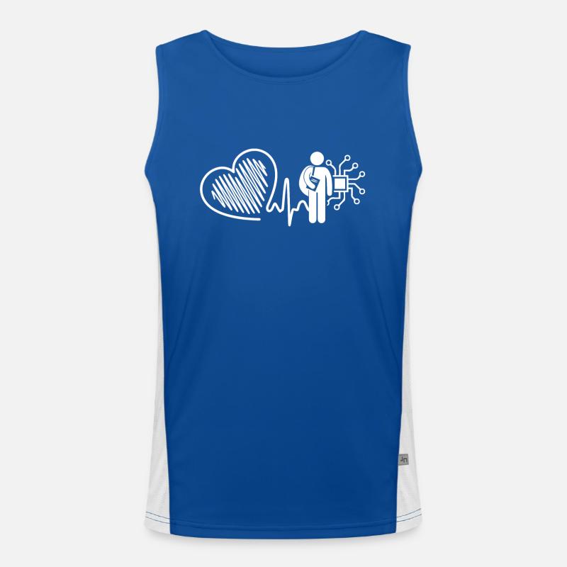 Electrical Engineer Electrical Engineer Heartbeat Men's Functional Contrast Tank Top 