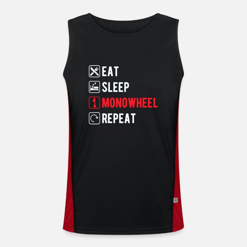 EUC Monowheel - Men's Functional Contrast Tank Top - black/red