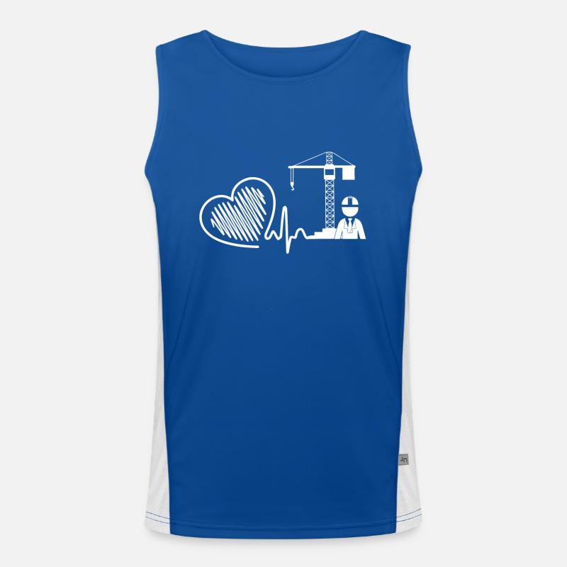 Crane Operator Crane Operator Heartbeat Men's Functional Contrast Tank Top 