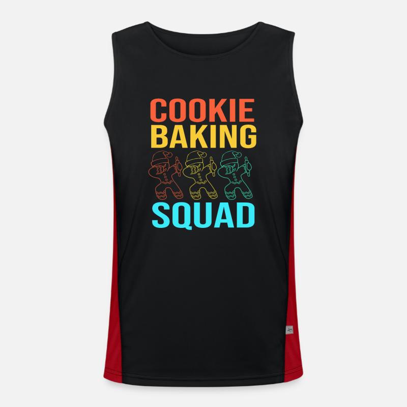 Lebkuchenmann Lebkuchenherz Lebkuchen Naschen Funktionelles Kontrast-Tank Top für Männer 
