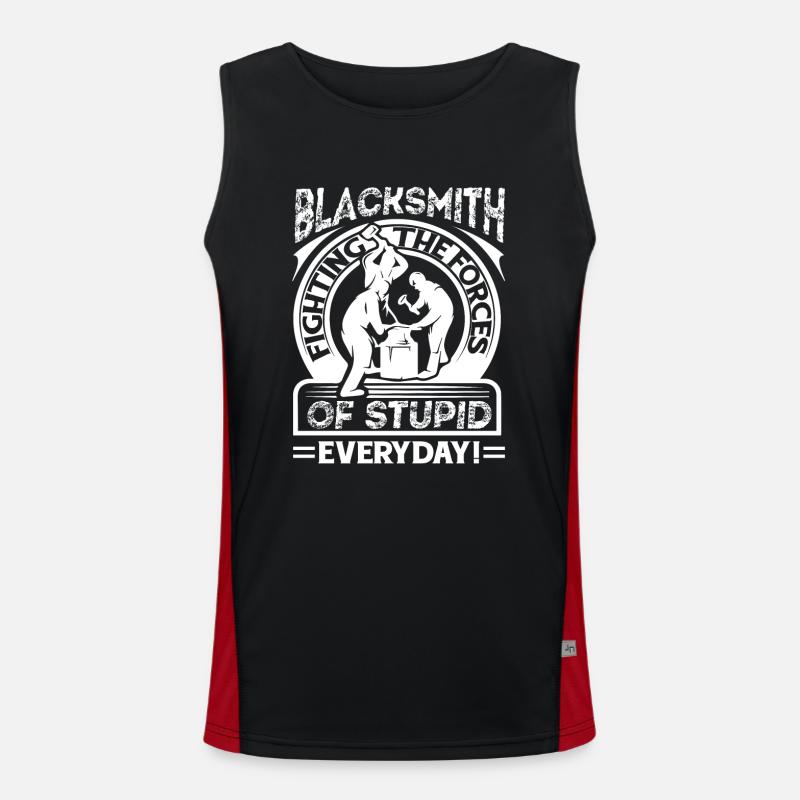 Blacksmith Blacksmith Fighting - Men's Functional Contrast Tank Top  - black/red