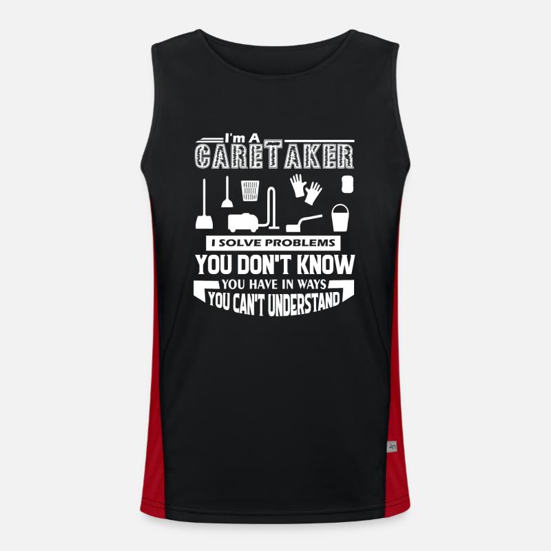 Caretaker Caretaker Solves Problems - Men's Functional Contrast Tank Top  - black/red