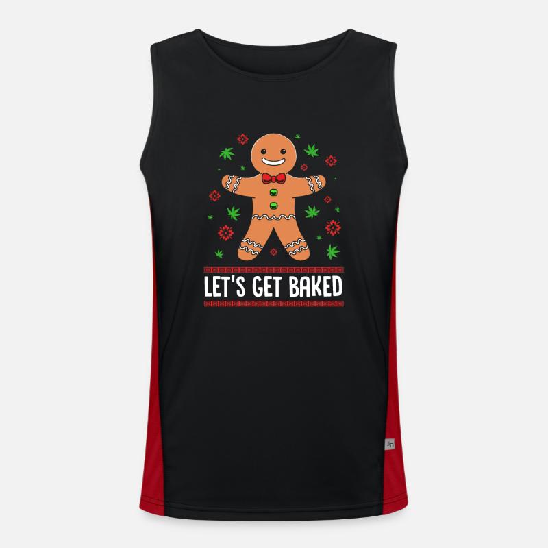 Lebkuchenmann Lebkuchenherz Lebkuchen Naschen Funktionelles Kontrast-Tank Top für Männer 