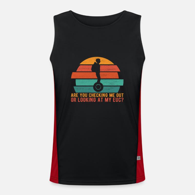 EUC Monowheel - Men's Functional Contrast Tank Top  - black/red