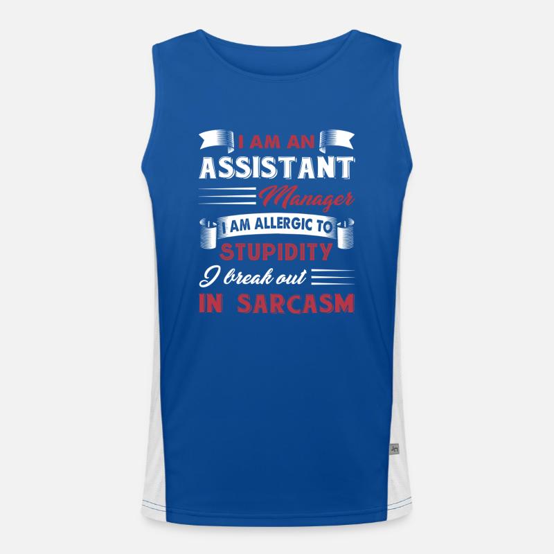 Assistant Manager Sarcastic Assistant Manager Men's Functional Contrast Tank Top 