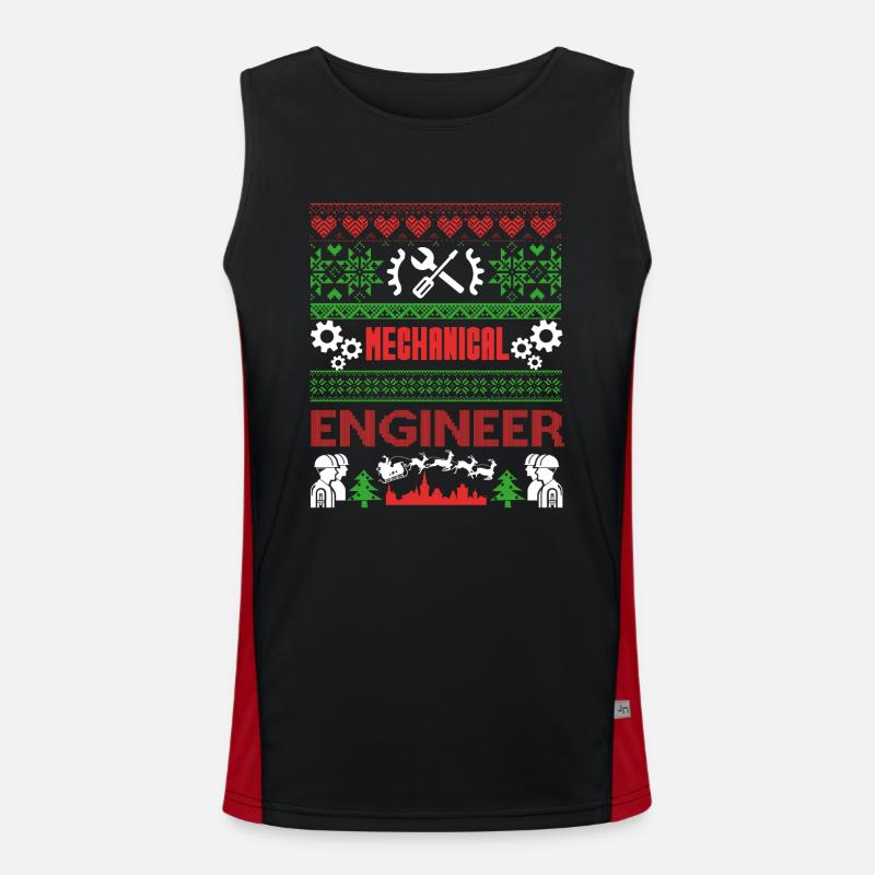 Mechanical Engineer Mechanical Engineer Christmas - Men's Functional Contrast Tank Top  - black/red