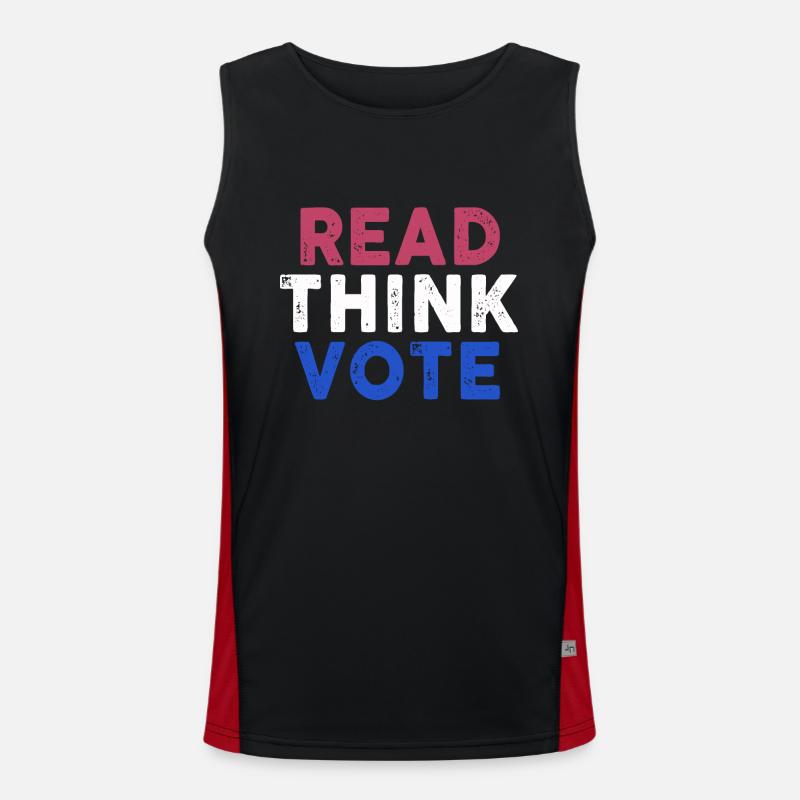 Read Think Vote Funktionelles Kontrast-Tank Top für Männer 